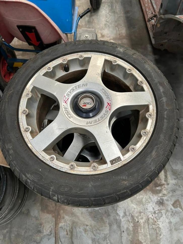 Set 4 TSW R-System velgen 15” –Peugeot 205 GTI + Toyo banden, Auto-onderdelen, Banden en Velgen, Velg(en), All Season, 15 inch