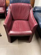 6 kuipzetels in echt leder, Huis en Inrichting, Fauteuils, Ophalen, Gebruikt, Minder dan 75 cm, Leer