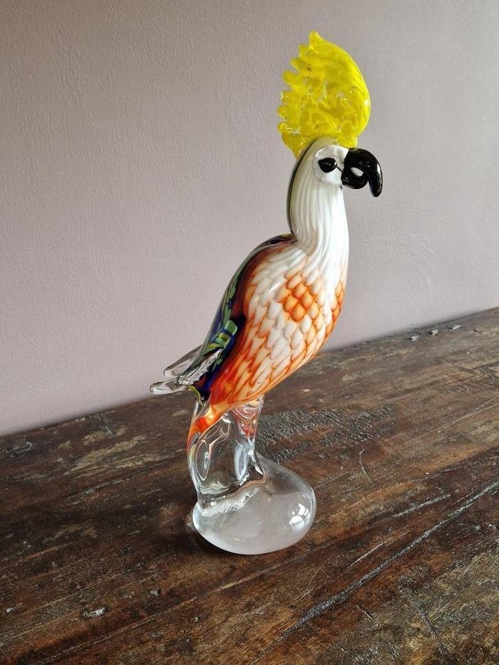 papegaai - glazen sculptuur - originele Murano glas, Antiek en Kunst, Antiek | Glaswerk en Kristal, Ophalen of Verzenden