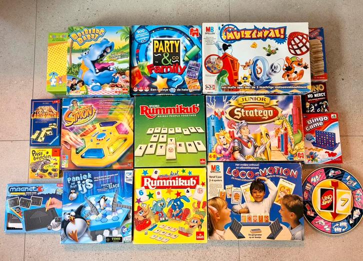 Lot 17x gezelschapsspellen, Hobby en Vrije tijd, Gezelschapsspellen | Bordspellen, Gebruikt, Een of twee spelers, Drie of vier spelers