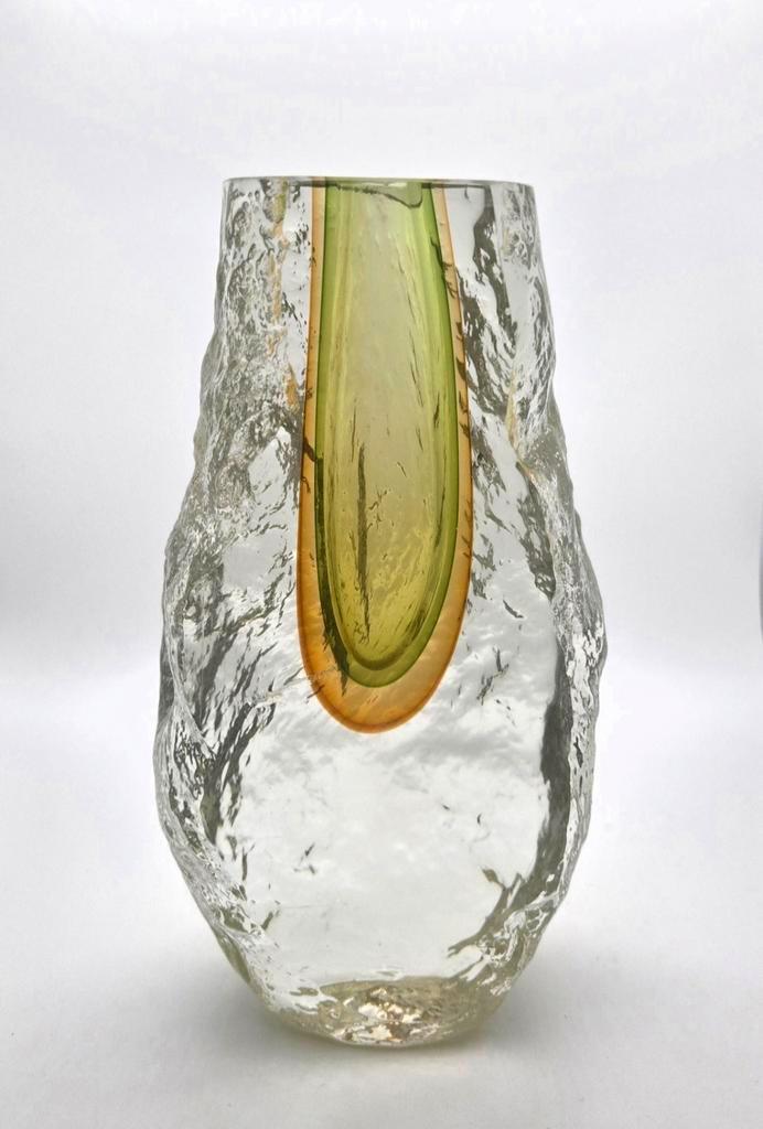 Zware uniek geslepen meerkleurige murano vaas, Antiek en Kunst, Antiek | Glaswerk en Kristal, Ophalen