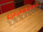 Lot de 7 pots vintages en verre, Ophalen