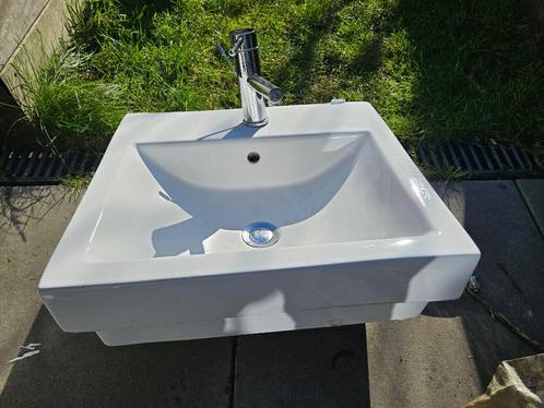 opbouwlavabo met kraan, Doe-het-zelf en Bouw, Sanitair, Gebruikt, Kraan, Chroom, Ophalen