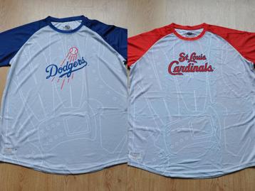 Amerikaanse baseball shirts Dodgers en Cardinals USA