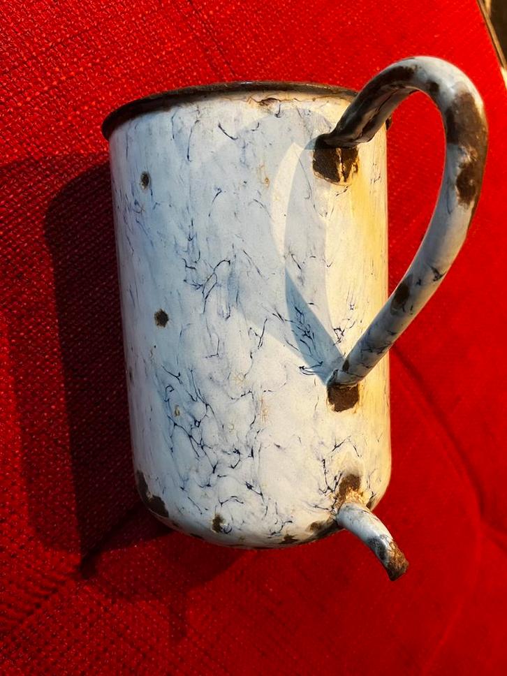 Antiek emaille lavement pot 2 liter, Antiquités & Art, Curiosités & Brocante, Enlèvement ou Envoi