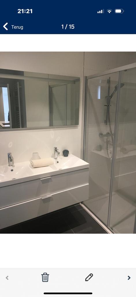 Dubbele wastafel met kast, Doe-het-zelf en Bouw, Sanitair, Zo goed als nieuw, Wastafel, Ophalen