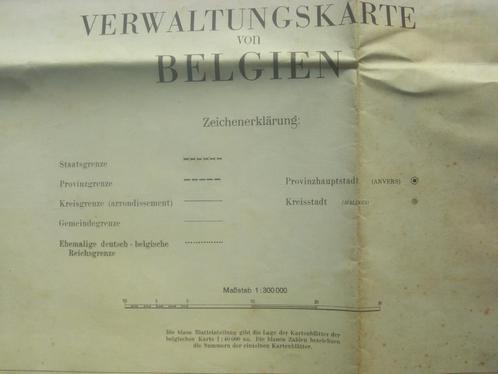 Carte d' État Major allemande 1944 Verwaltungskarte Belgien, Collections, Objets militaires | Seconde Guerre mondiale, Armée de terre