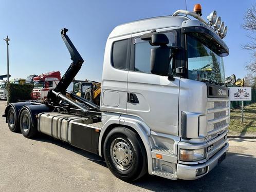 Scania 144G-530 V8 6x4 HOOKLIFT 20T MEILLER -VOL LUCHT - OPT, Auto's, Vrachtwagens, Bedrijf, Te koop, ABS, Trekhaak, Scania, Diesel