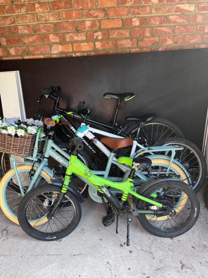 Lot de 4 vélos enfants – Parfait pour toute la famille !, Fietsen en Brommers, Fietsen | Driewielers, Gebruikt, Ophalen