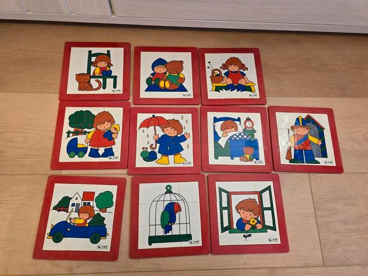 Lot 10 vintage schuifpuzzels van Rolf of per stuk, Kinderen en Baby's, Speelgoed | Kinderpuzzels, Gebruikt, Ophalen of Verzenden