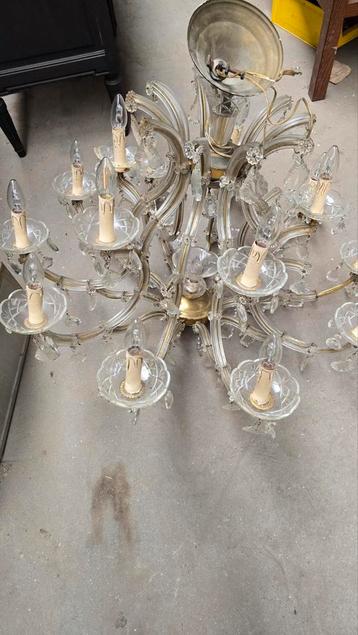 Grote luster kristal glas hanglamp kroonluchter kasteel 