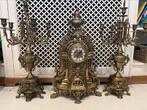 Ensemble de cheminée en cuivre jaune épais, Antiquités & Art, Antiquités | Horloges, Enlèvement