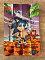 Vintage Sega sonic the hedgehog poster megadrive mega drive, Comme neuf, Enlèvement ou Envoi