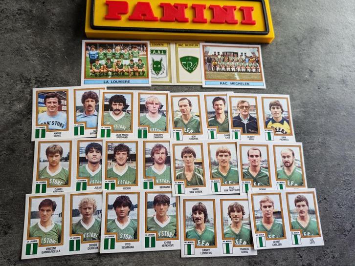 PANINI FOOTBALL 84 LA LOUVIERE / RC MECHELEN 15X, Hobby en Vrije tijd, Stickers en Plaatjes, Verzenden