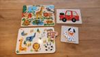 4 houten puzzels, Ophalen, Zo goed als nieuw, Van hout, Minder dan 10 stukjes