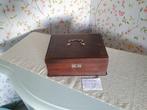 Koffertje in hout met inzetstuk en slot brocant, Ophalen of Verzenden