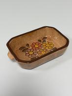 Plat à four vintage en céramique de années 70 imprimé floral, Enlèvement ou Envoi