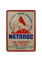 Blikken reclamebord METAROC Cement, Verzamelen, Merken en Reclamevoorwerpen, Ophalen of Verzenden, Zo goed als nieuw, Reclamebord