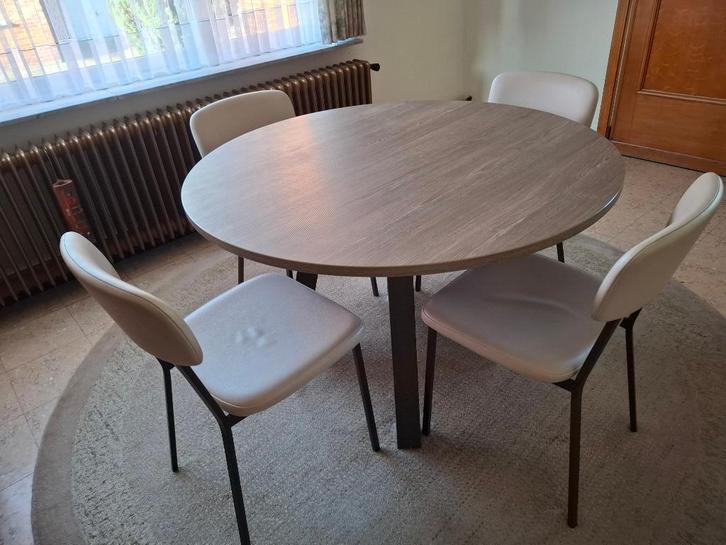 keukentafel en 4 stoelen, Huis en Inrichting, Tafels | Eettafels, Gebruikt, 100 tot 150 cm, 100 tot 150 cm, Vier personen, Rond