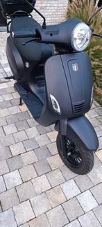 E-Line Elektrische Retro Scooter Zwart – A-Klasse (25 km/, Fietsen en Brommers, Snorfietsen en Snorscooters, Ophalen