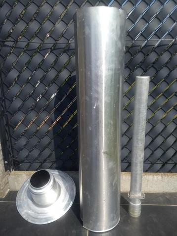 Conduits de cheminée en aluminium hauteur 3 x 1 m + raccords, Enlèvement ou Envoi, Comme neuf, Extracteur