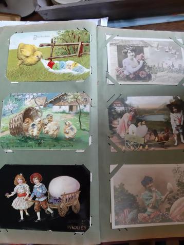Album met 231 oude postkaarten thema Pasen beschikbaar voor biedingen