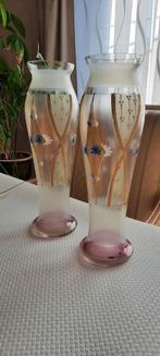 2 mooie antieke art nouveau vazen, Ophalen, Zo goed als nieuw, Blauw, Glas