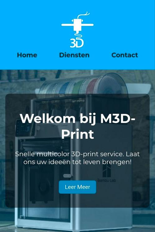 M3D 3D-Printservice, Computers en Software, 3D Printers, Nieuw, Ophalen of Verzenden