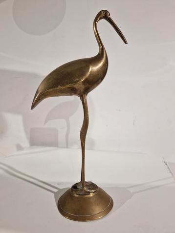 25cm grote koperen kraanvogel.   beschikbaar voor biedingen