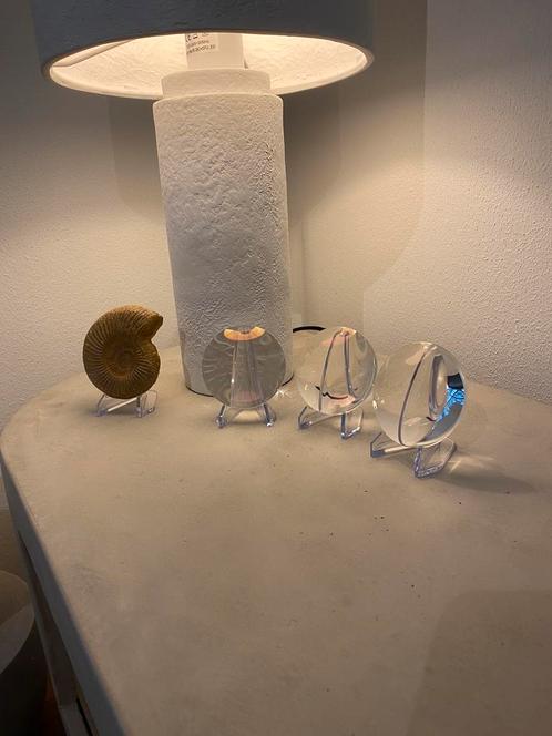 3 Decoratieve glazen lenzen op statief, Antiek en Kunst, Antiek | Glaswerk en Kristal, Ophalen of Verzenden