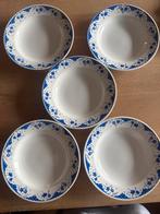Boch blauwe bloem diepe borden 5 stuks, Antiek en Kunst, Ophalen