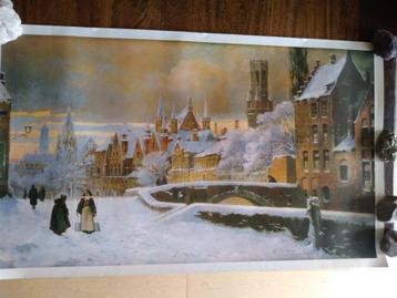 Flori Van Acker. De Meebrug te Brugge onder de sneeuw. beschikbaar voor biedingen