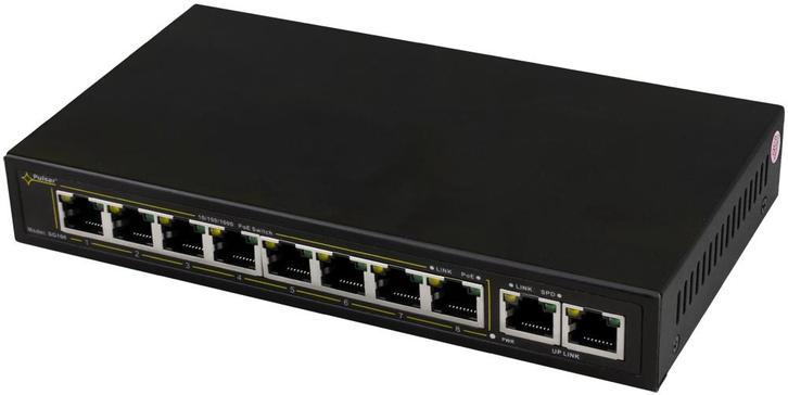 Pulsar SG108 Gigabit switch 8xPoE, Computers en Software, Netwerk switches, Zo goed als nieuw, Ophalen of Verzenden