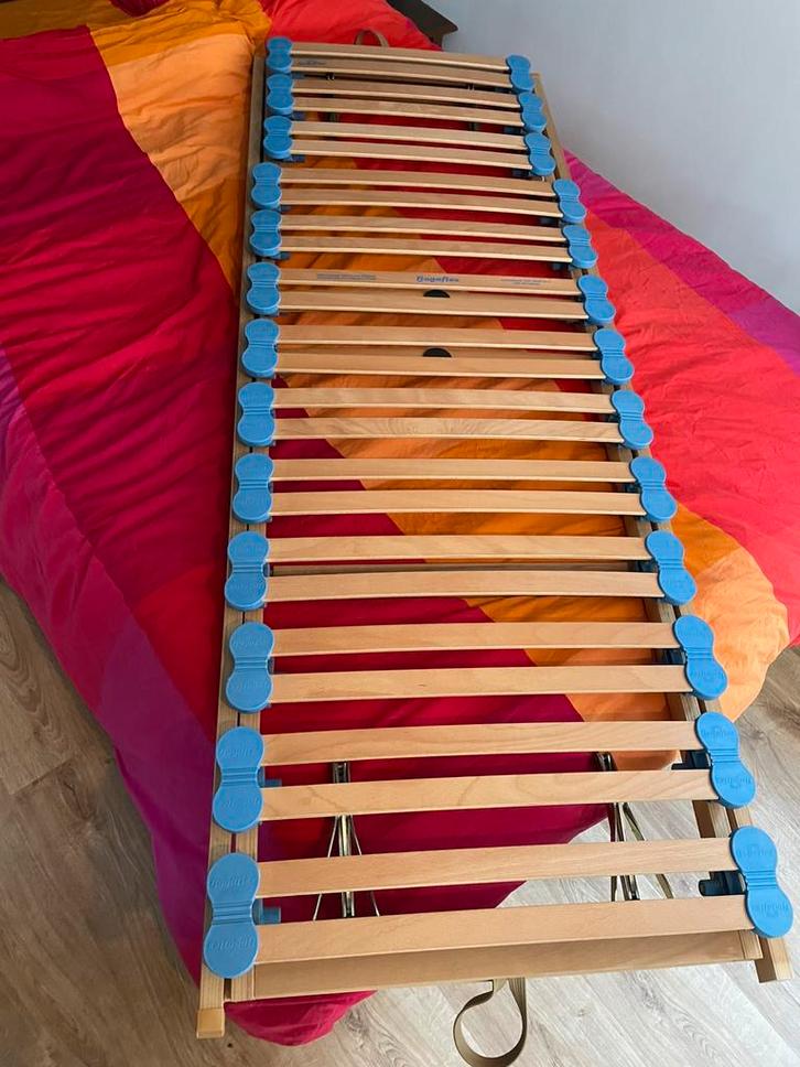 2x Lattoflex 70x195cm Bogaflex (+ 2 matrassen), Huis en Inrichting, Slaapkamer | Matrassen en Bedbodems, Gebruikt, Bedbodem, 140 cm