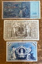 3 Billets de Banque Reichmark Allemands 1908-1910, Timbres & Monnaies, Enlèvement ou Envoi, Billets de banque