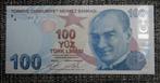 Bankbiljet 100 Turkse lira 2009 UNC, Postzegels en Munten, Ophalen of Verzenden, Overige landen, Setje