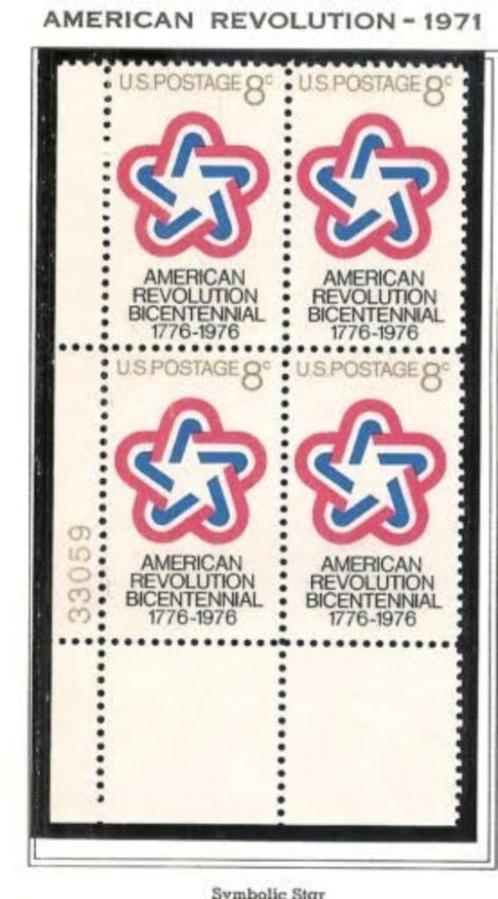 USA 1971 - American Revolution Bicentennial - pane of 4, Timbres & Monnaies, Timbres | Amérique, Non oblitéré, Amérique du Nord