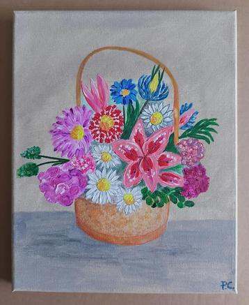 Toile acrylique sujet – Le bouquet 24 x 30 cm