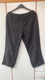 Zwarte linnen broek, Kleding | Dames, Broeken en Pantalons, Lang, Zo goed als nieuw, Maat 46/48 (XL) of groter, Zwart