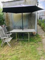 parasol , mét betonnen zware voet , met waterdichte bescherm, Tuin en Terras, Parasols, Ophalen of Verzenden, Gebruikt