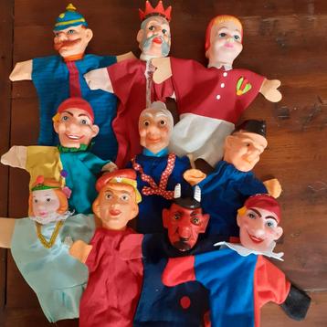 Retro handpoppen poppenkastpoppen  ( E ) beschikbaar voor biedingen