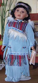 Prachtige porseleinen pop- Indiaanse squaw, Verzamelen, Poppen, Ophalen of Verzenden, Nieuw, Pop