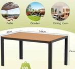 Teakhouten tuintafel van teakhout aluminium WPC 140 cm 90 cm, Ophalen, Nieuw
