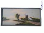 schilderij pastelkrijt windmolen 73x34, Ophalen of Verzenden, Zo goed als nieuw