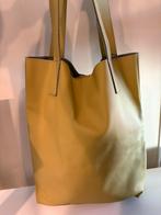 Lederen shopper mostergeel - NIEUW, Ophalen of Verzenden, Zo goed als nieuw, Shopper