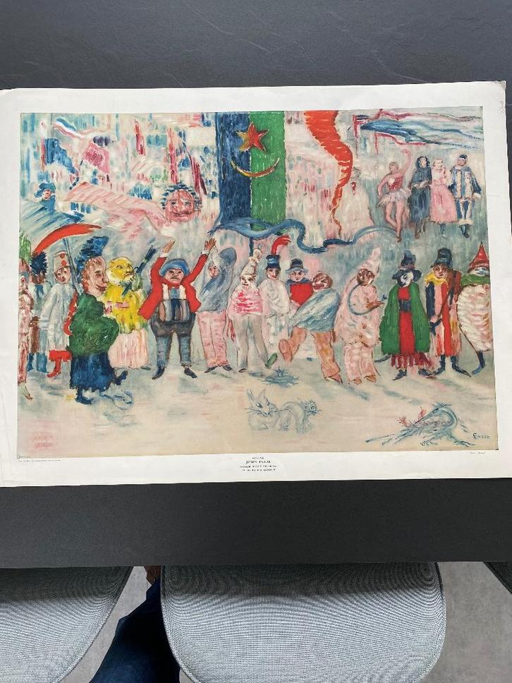 ENSOR LITHO van  "CARNAVAL IN VLAANDEREN", Antiek en Kunst, Kunst | Litho's en Zeefdrukken, Ophalen of Verzenden