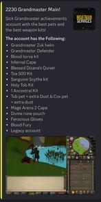 [OSRS] Legacy Grandmaster 2230 total main!, Games en Spelcomputers, Online, Vanaf 18 jaar, Verzenden, Zo goed als nieuw