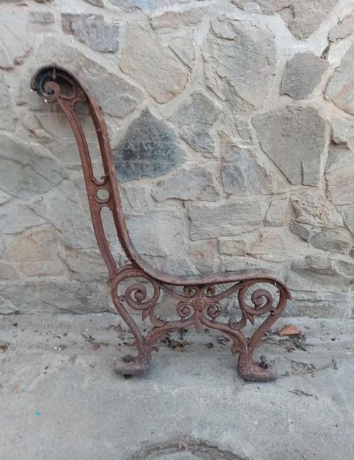 Trois pieds de banc en fonte massive, année 1950, Tuin en Terras, Tuinbanken, Gebruikt, Hout, Ophalen