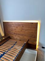 Bed 90x200, Huis en Inrichting, Slaapkamer | Bedden, Ophalen, Gebruikt, 90 cm, Bruin