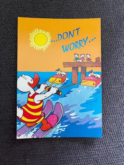 Postkaart Disney Donald Duck 'Don't worry', Verzamelen, Disney, Zo goed als nieuw, Plaatje of Poster, Donald Duck, Verzenden